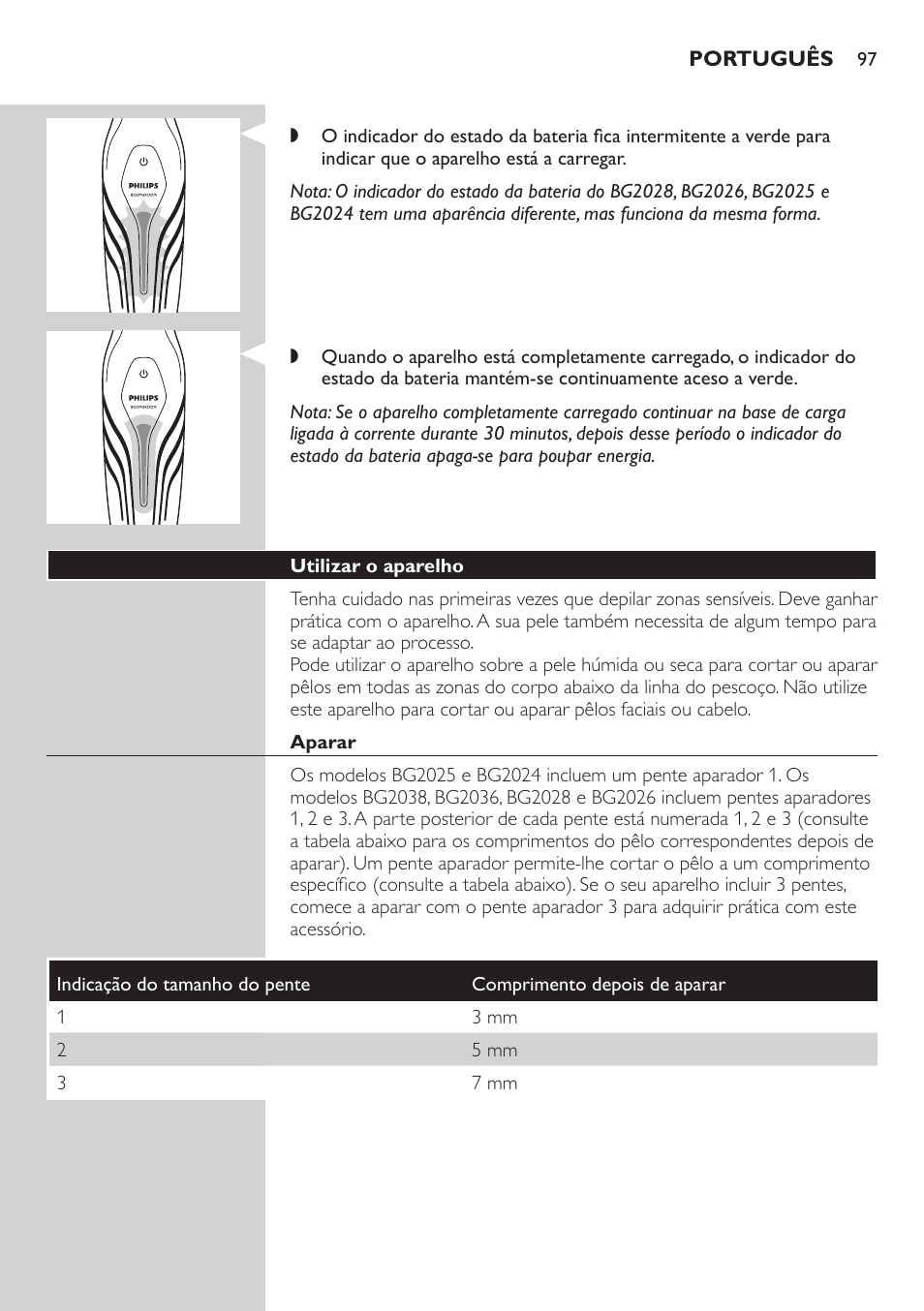 Philips BODYGROOM Series 5000 Bodygroom User Manual | Page 97 / 126