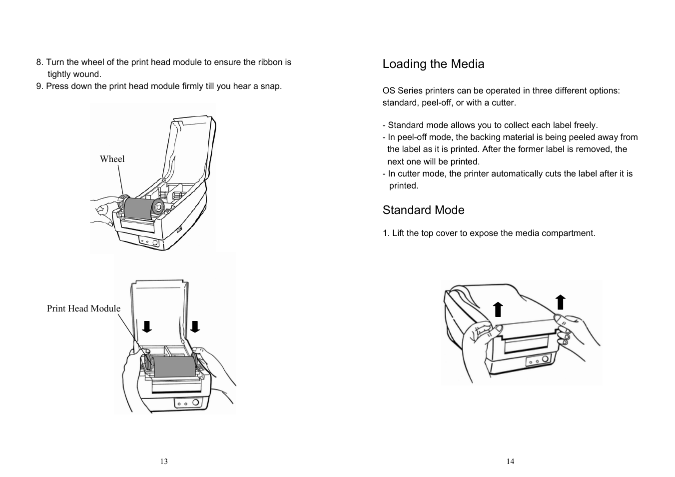 Loading the media | Argox OS-214ZIP User Manual | Page 10 / 39