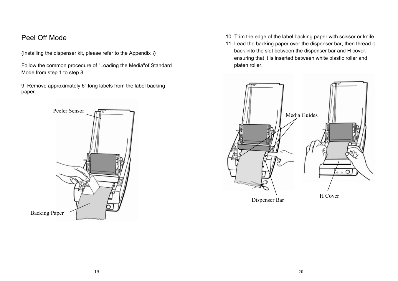 Peel off mode | Argox OS-214ZIP User Manual | Page 13 / 39