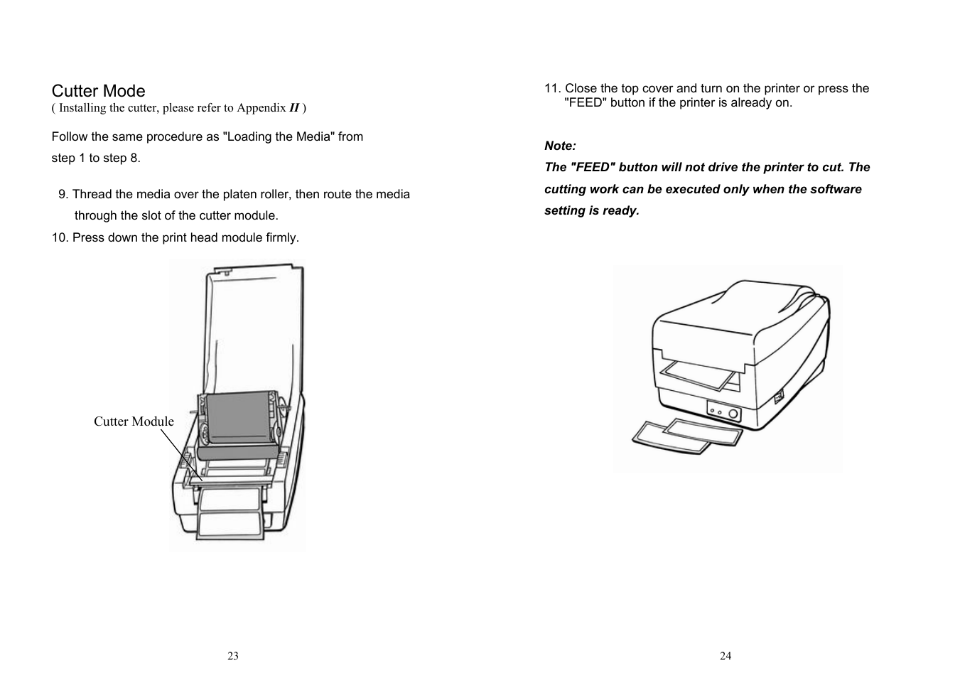 Cutter mode | Argox OS-214ZIP User Manual | Page 15 / 39