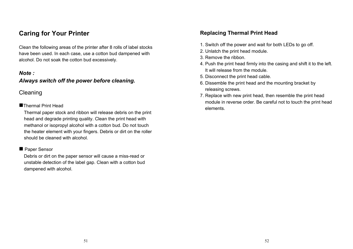 Caring for your printer | Argox OS-214ZIP User Manual | Page 29 / 39