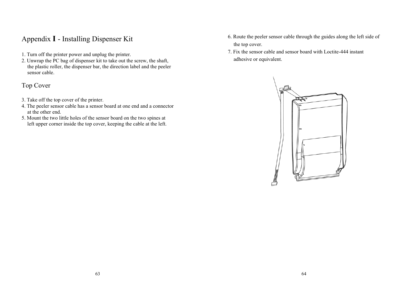 Appendix, Installing dispenser kit | Argox OS-214ZIP User Manual | Page 35 / 39