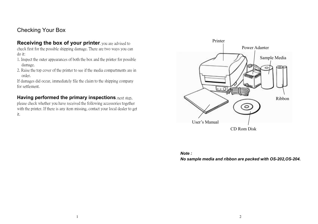 Checking your box | Argox OS-214ZIP User Manual | Page 4 / 39