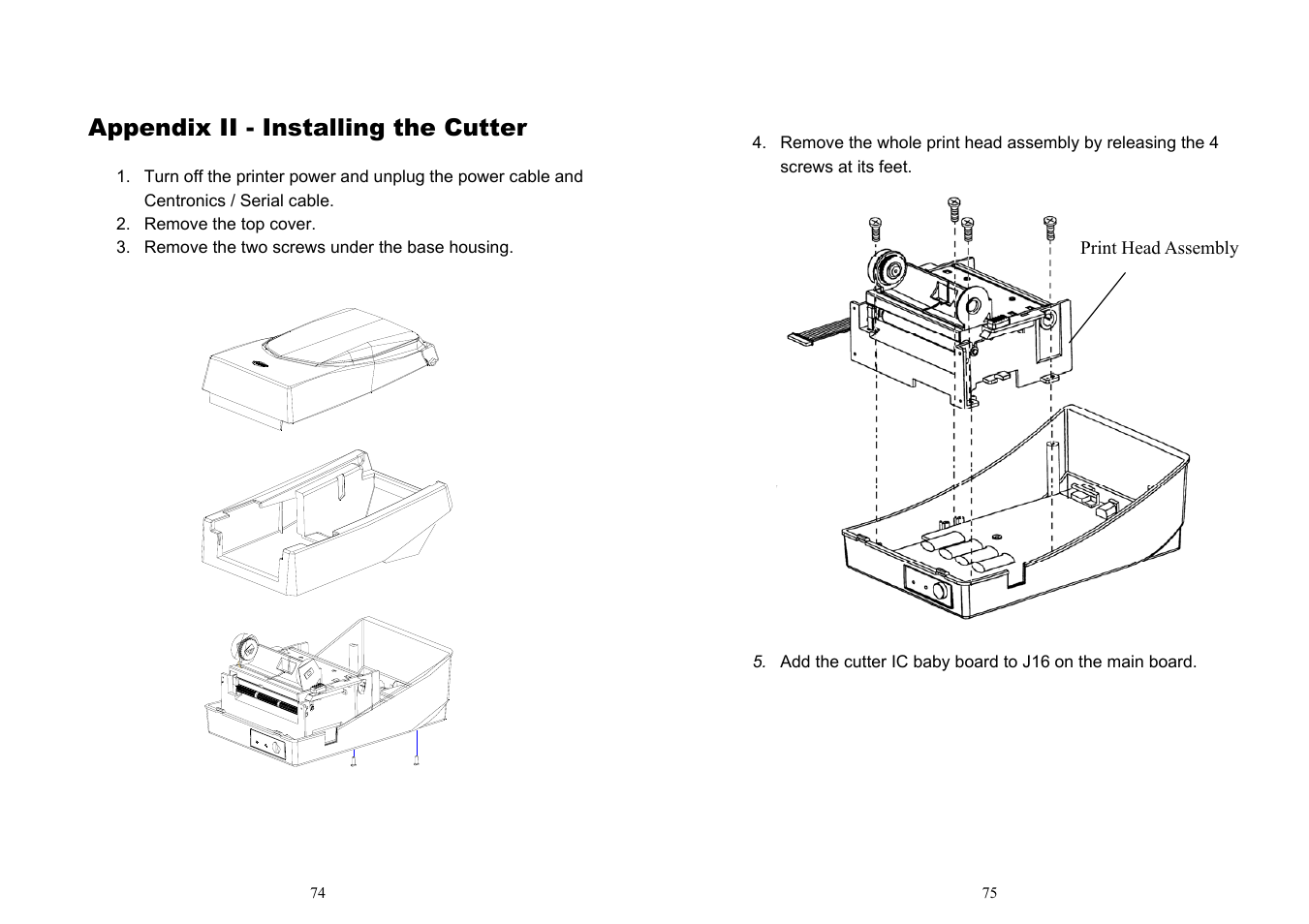 Appendix ii - installing the cutter | Argox OS-214 plus User Manual | Page 40 / 41