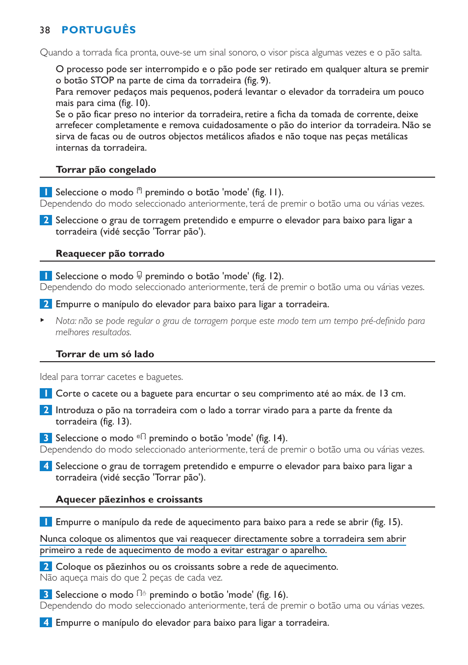 Philips Aluminium Collection Toaster User Manual | Page 38 / 80