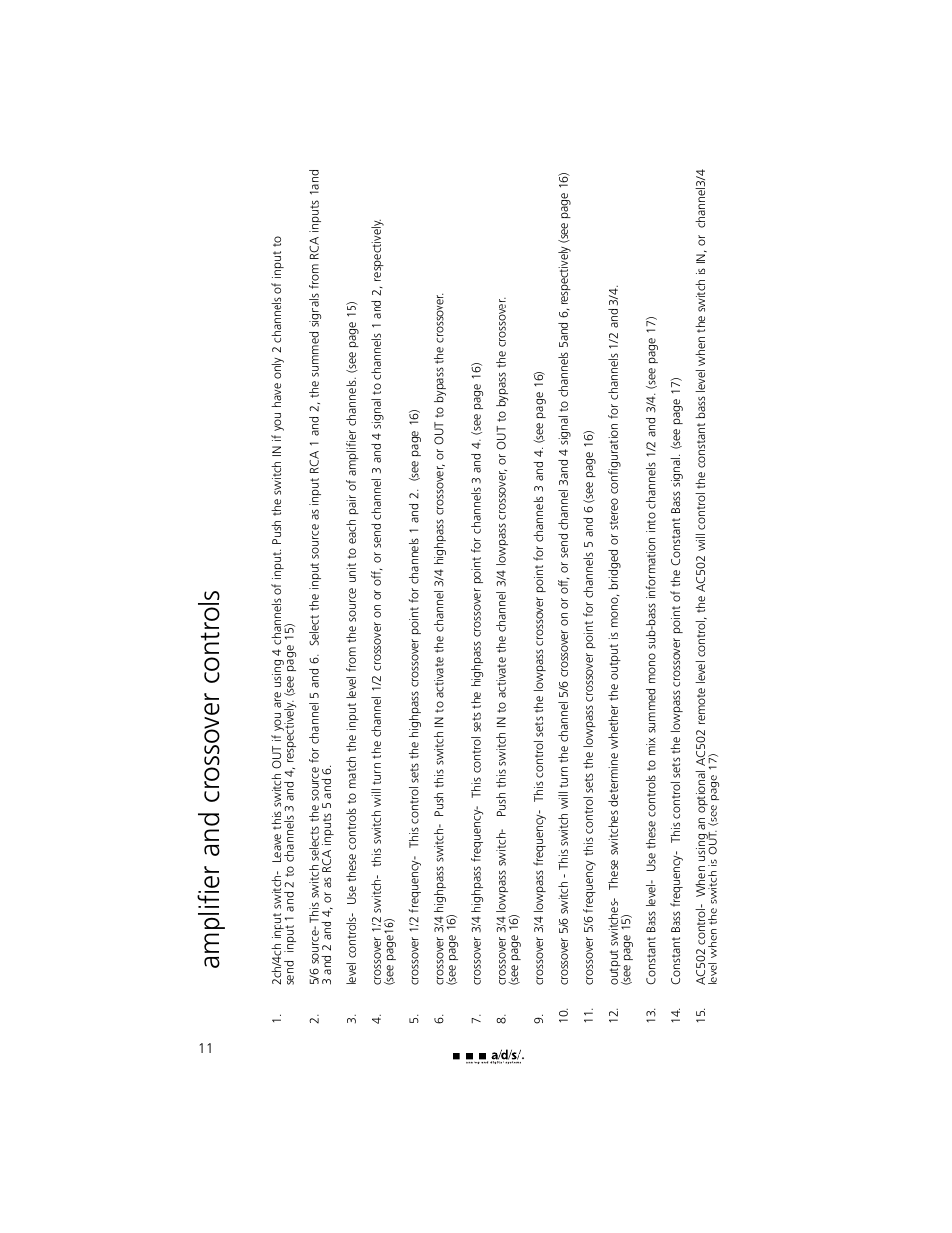 Amplifier and cr ossover contr ols | a/d/s/ PH30.2 User Manual | Page 12 / 24