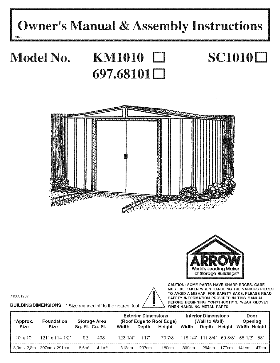 Arrow Storage Products KM1010 User Manual | 32 pages