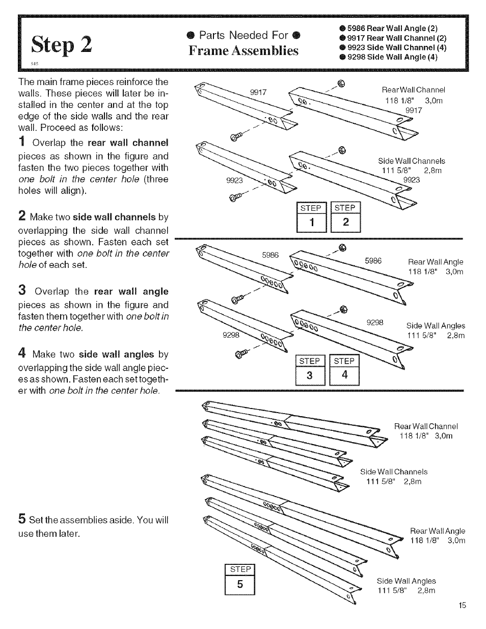 París needed for • frame assemblies, Step 2, Frame assemblies | Arrow Storage Products KM1010 User Manual | Page 15 / 32