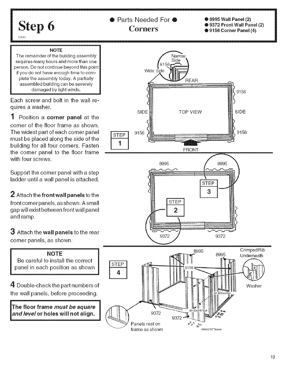 Corners, Step 6 | Arrow Storage Products KM1010 User Manual | Page 19 / 32