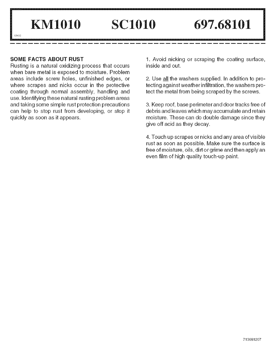 Some facts about rust | Arrow Storage Products KM1010 User Manual | Page 32 / 32