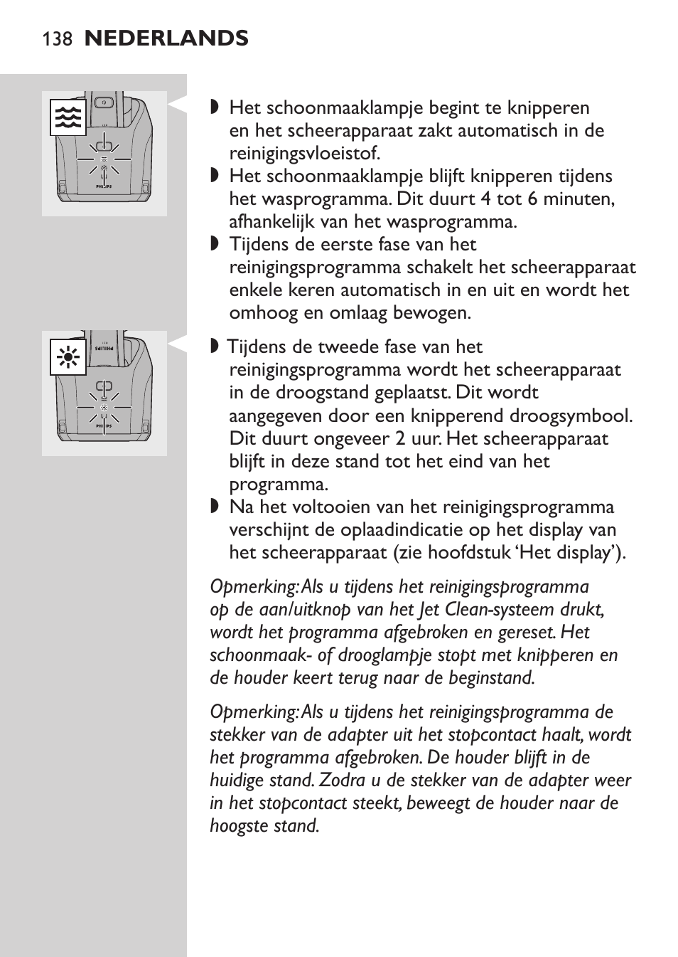 Het jet clean-systeem gebruiken | Philips Elektrorasierer User Manual | Page 136 / 192