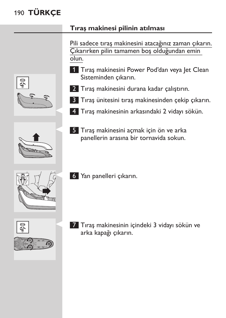 Parça siparişi, Çevre | Philips Elektrorasierer User Manual | Page 188 / 192