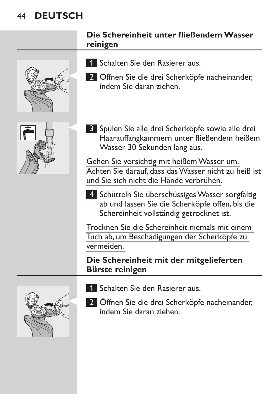 Das jet clean system reinigen | Philips Elektrorasierer User Manual | Page 42 / 192