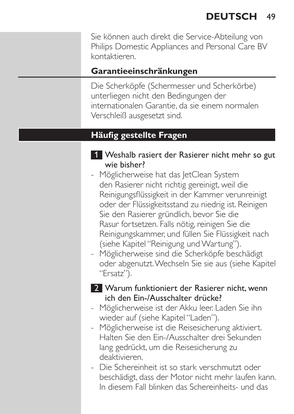 Umweltschutz, Den rasierer-akku entsorgen | Philips Elektrorasierer User Manual | Page 47 / 192