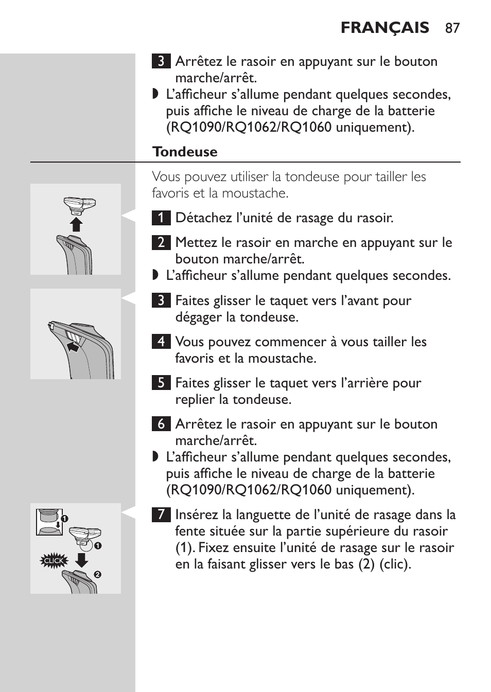 Tondeuse | Philips Elektrorasierer User Manual | Page 85 / 192