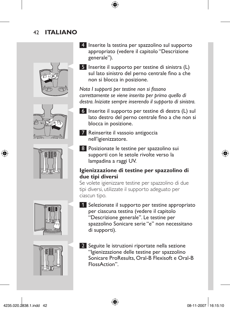 Philips Sonicare UV-Reinigungsstation für Bürstenköpfe User Manual | Page 42 / 60