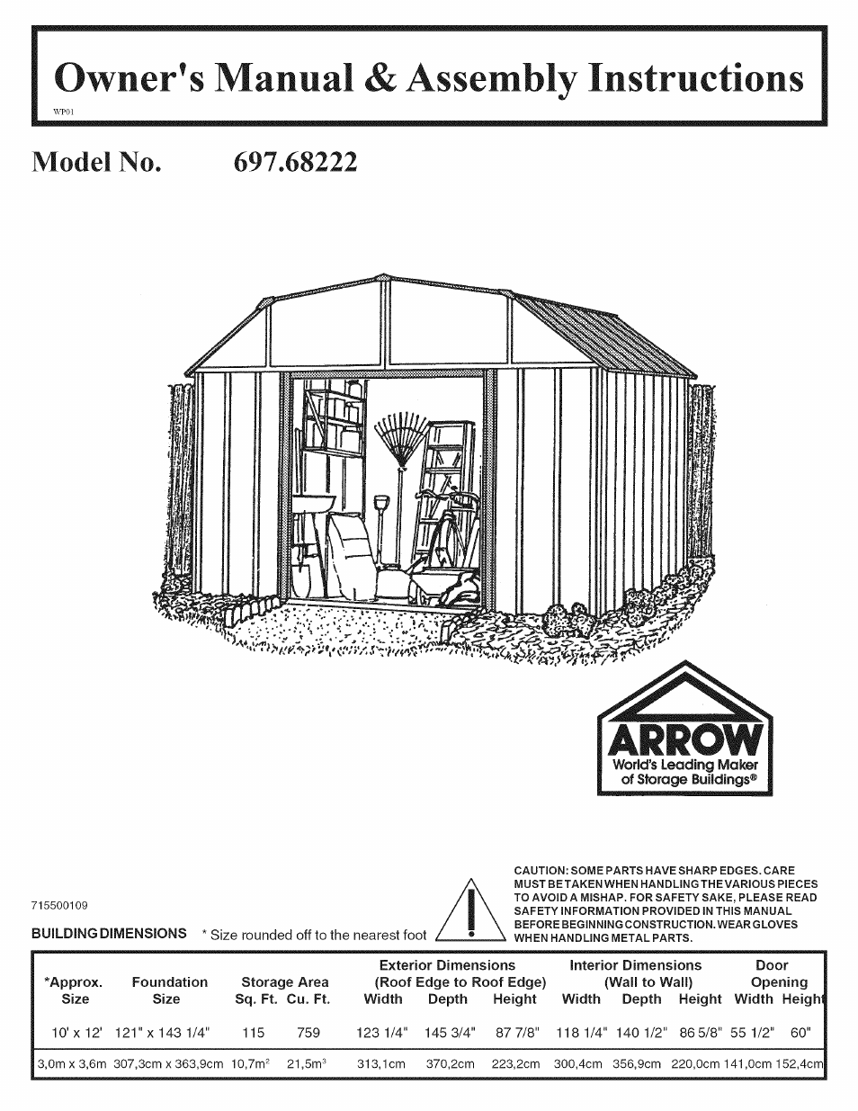 Arrow Storage Products 697.68222 User Manual | 34 pages