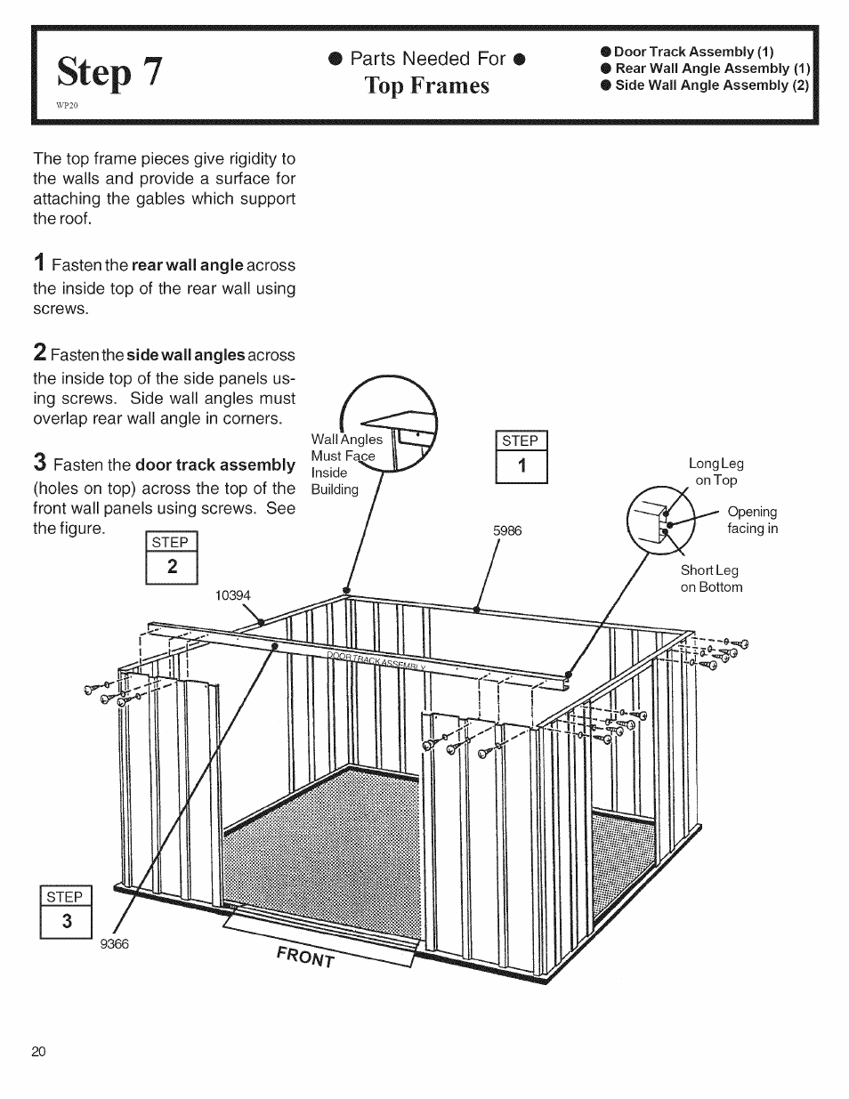Top frames, Step 7 | Arrow Storage Products 697.68222 User Manual | Page 20 / 34