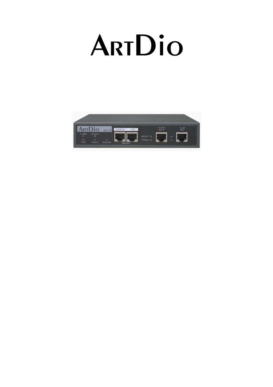 ArtDio IPC 1000 User Manual | 13 pages