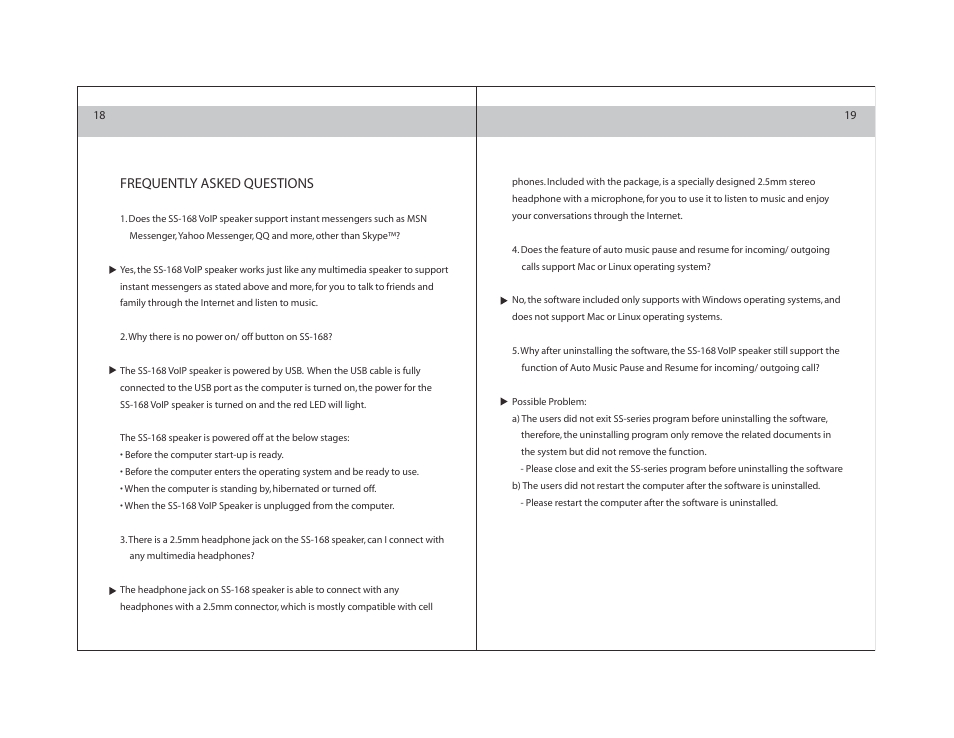 Frequently asked questions | ArtDio SS-168B User Manual | Page 10 / 12