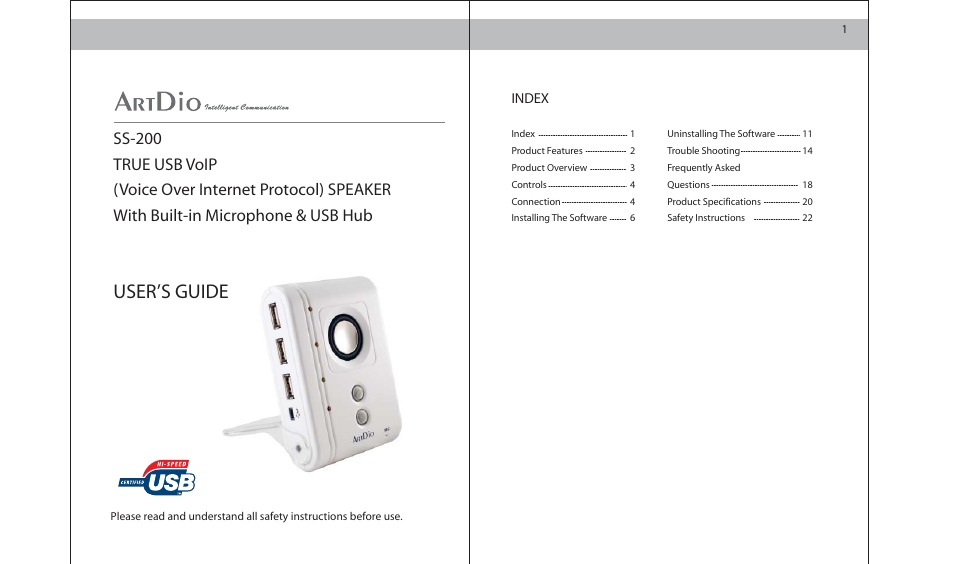 ArtDio SS-200 User Manual | 15 pages