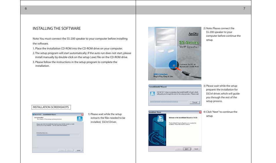 Installing the software | ArtDio SS-200 User Manual | Page 4 / 15