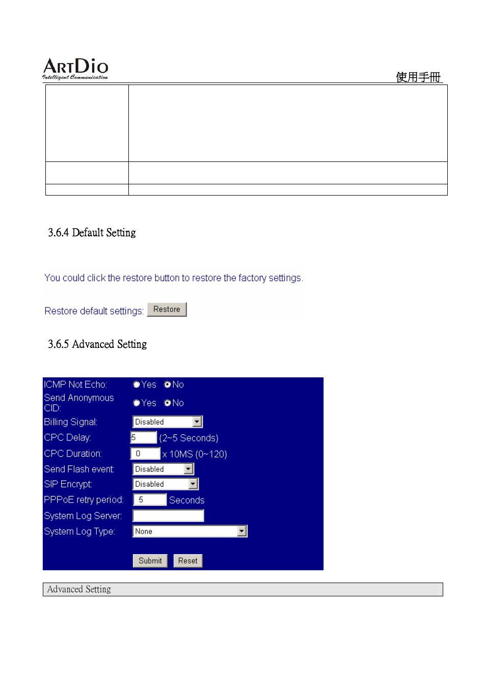 ArtDio SIP VOIP GATEWAY IPS-2000 User Manual | Page 38 / 88