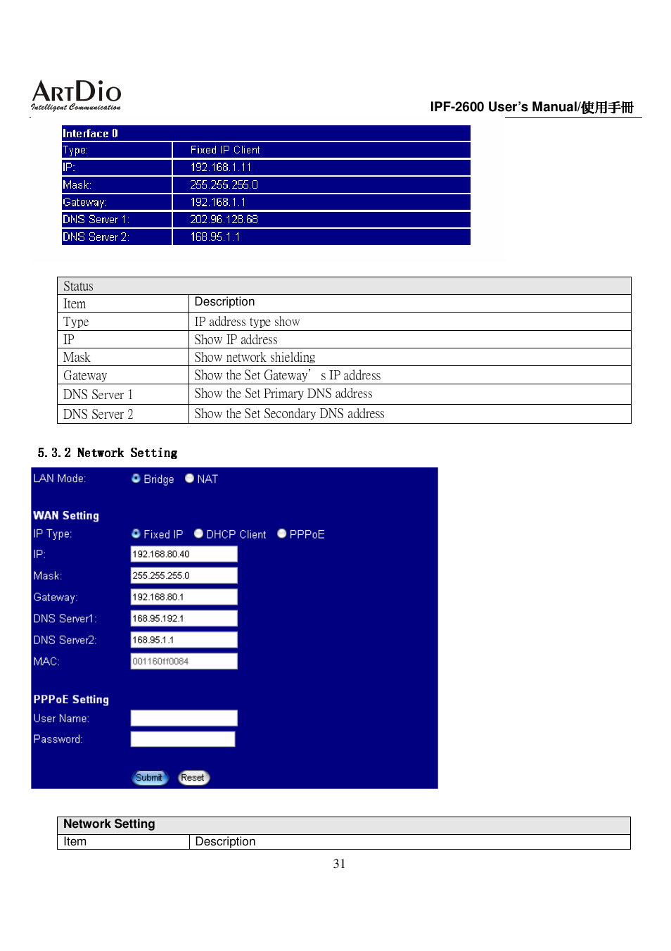 ArtDio IPF-2600 User Manual | Page 31 / 90