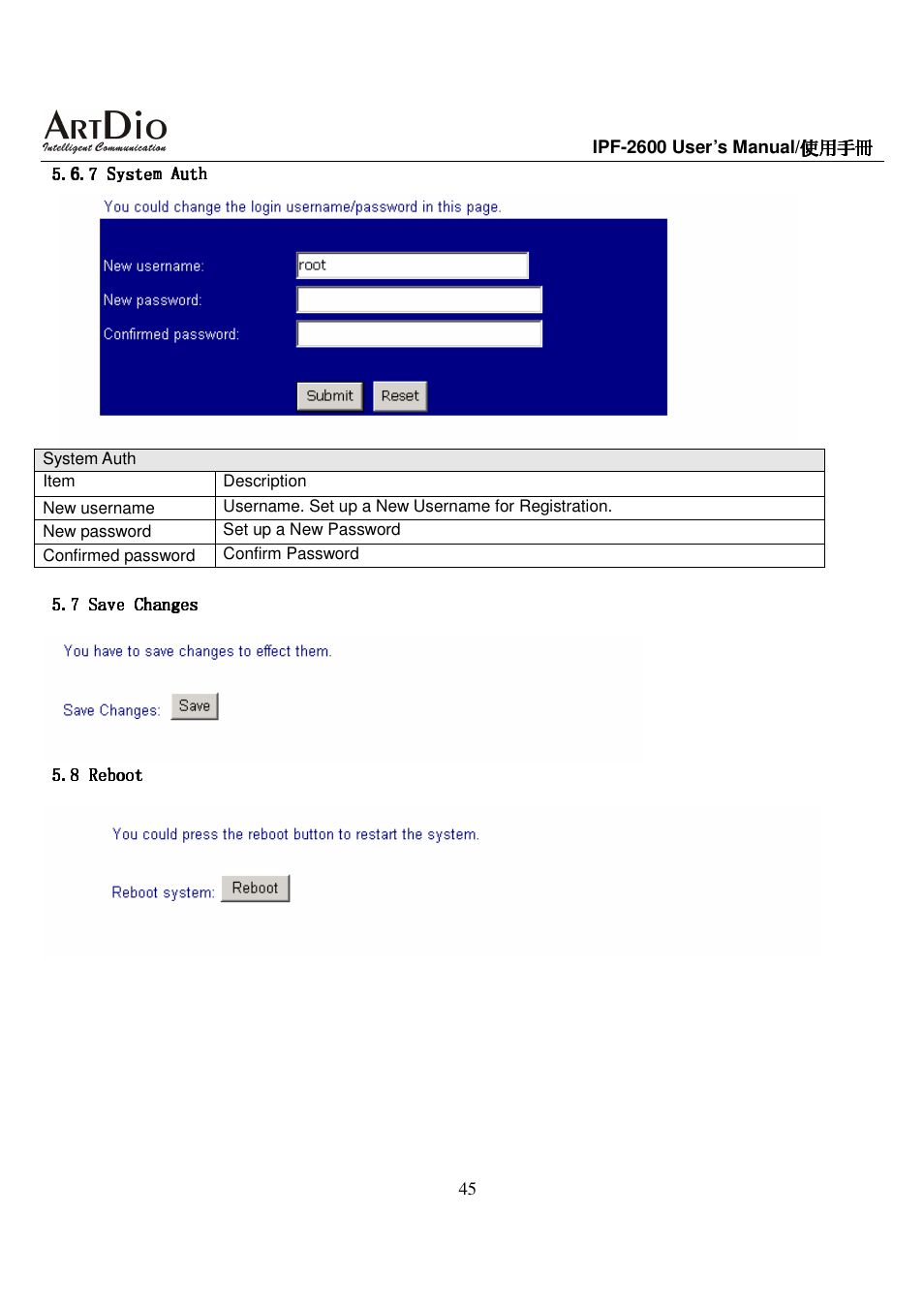 ArtDio IPF-2600 User Manual | Page 45 / 90