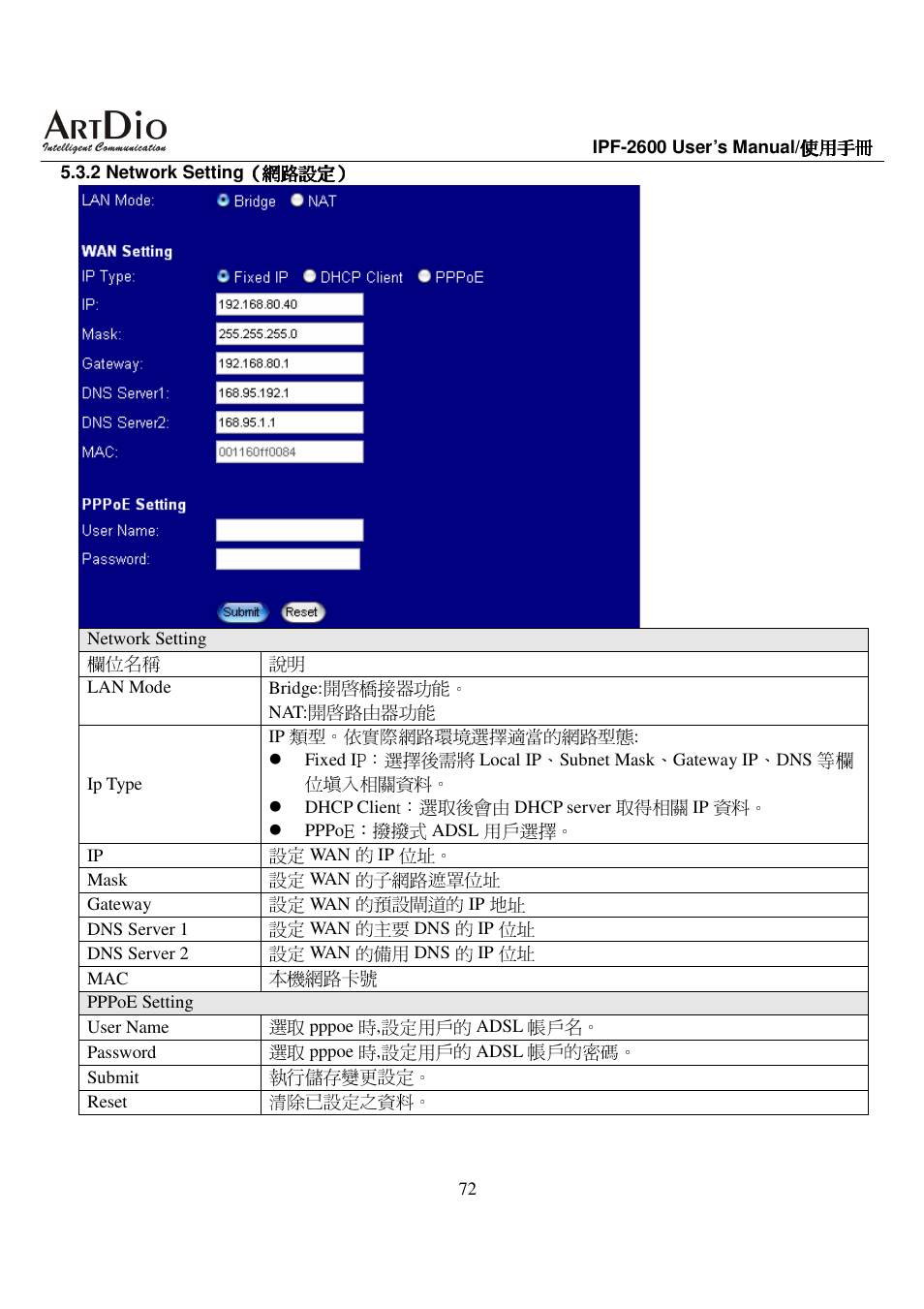 ArtDio IPF-2600 User Manual | Page 72 / 90
