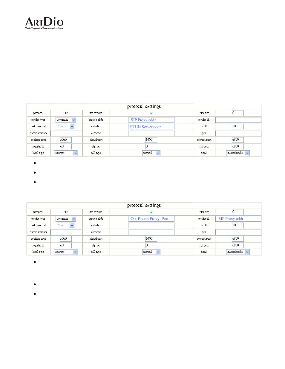 Passing through the nat/firewall, 1 sip with stun, 2 sip with outbound proxy | 3 others | ArtDio IPF-2000L User Manual | Page 25 / 36