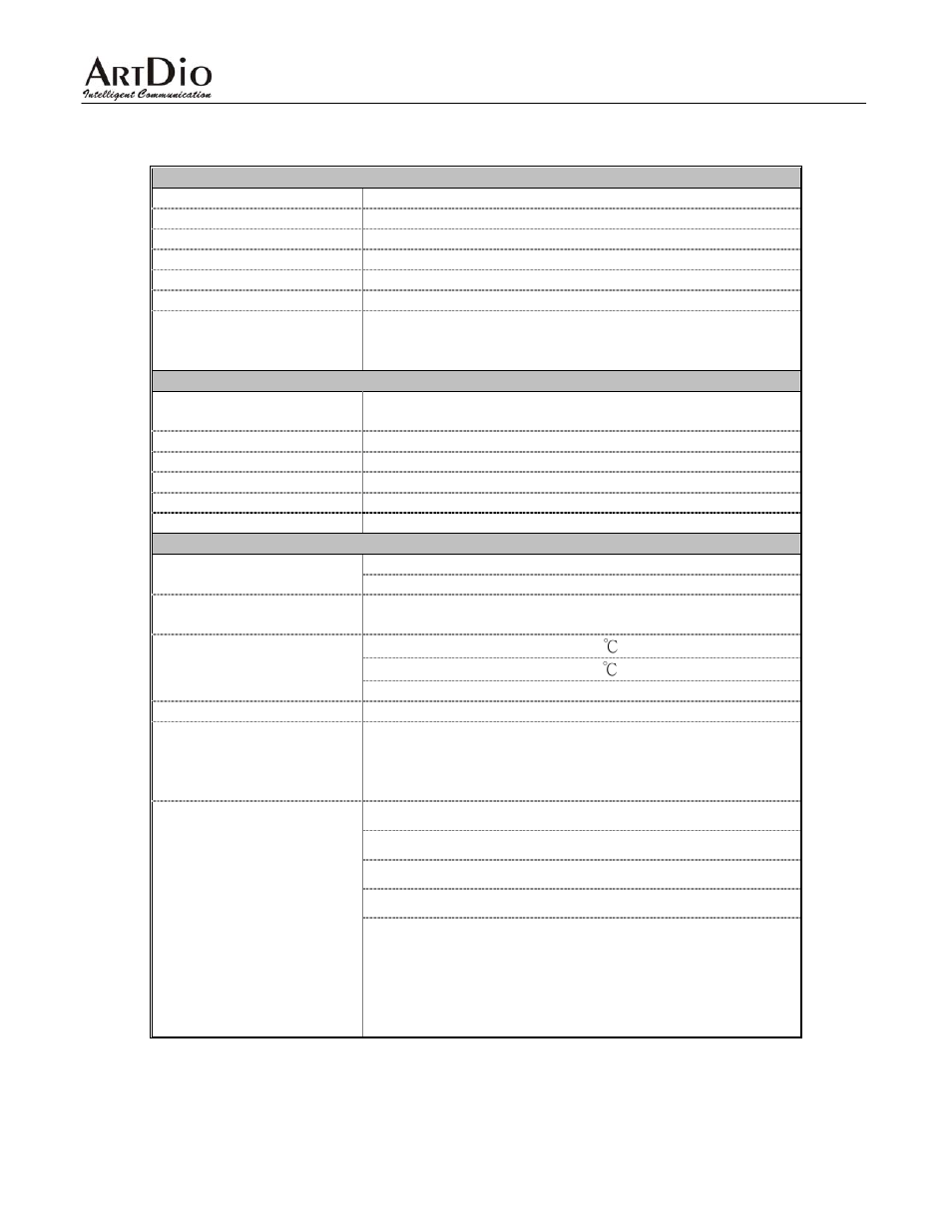 Product specification | ArtDio IPF-2000L User Manual | Page 5 / 36