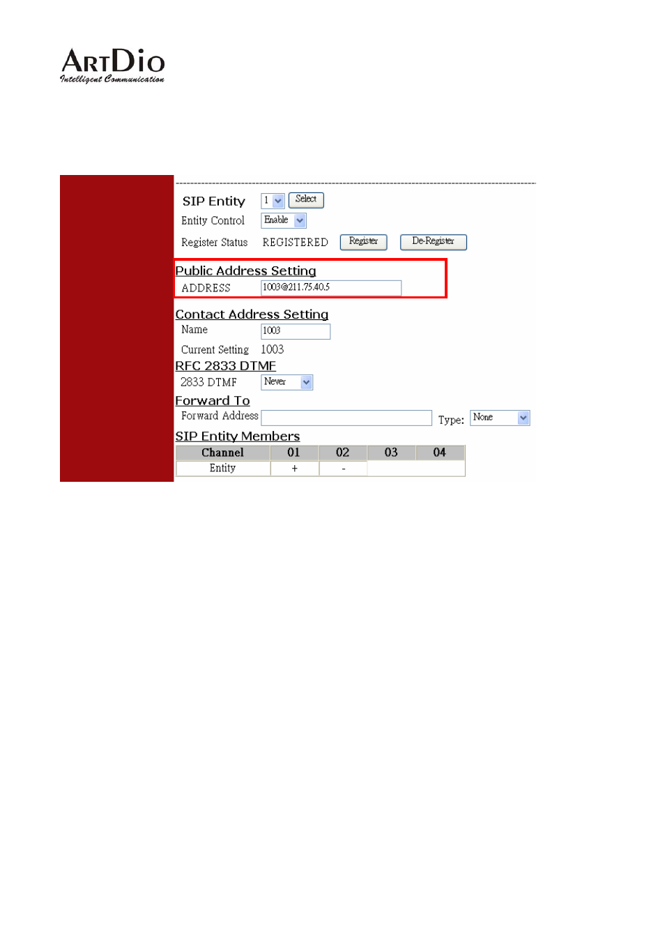 Sip outbound authentication | ArtDio IPS 1000 User Manual | Page 26 / 59