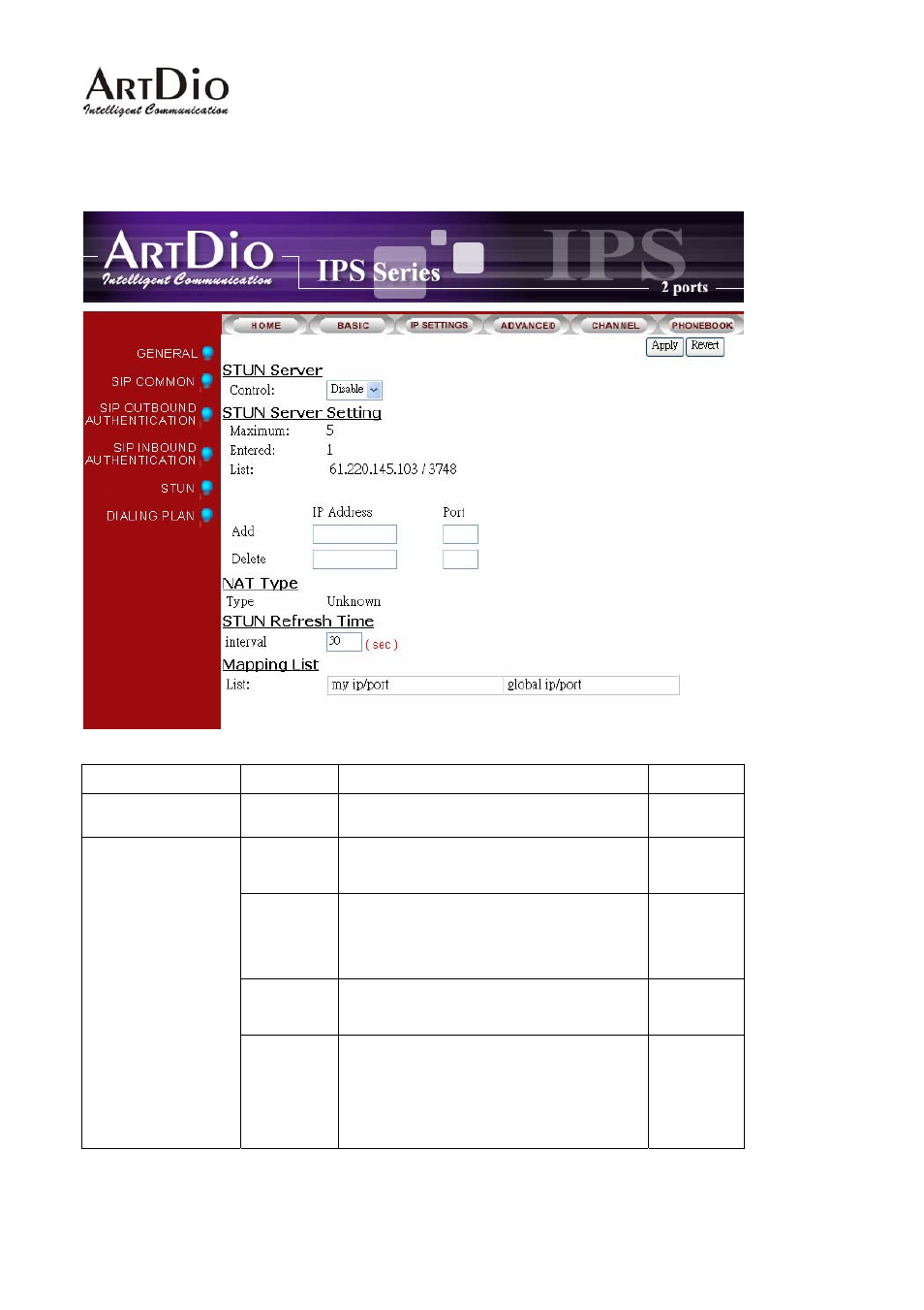 Stun | ArtDio IPS 1000 User Manual | Page 48 / 59