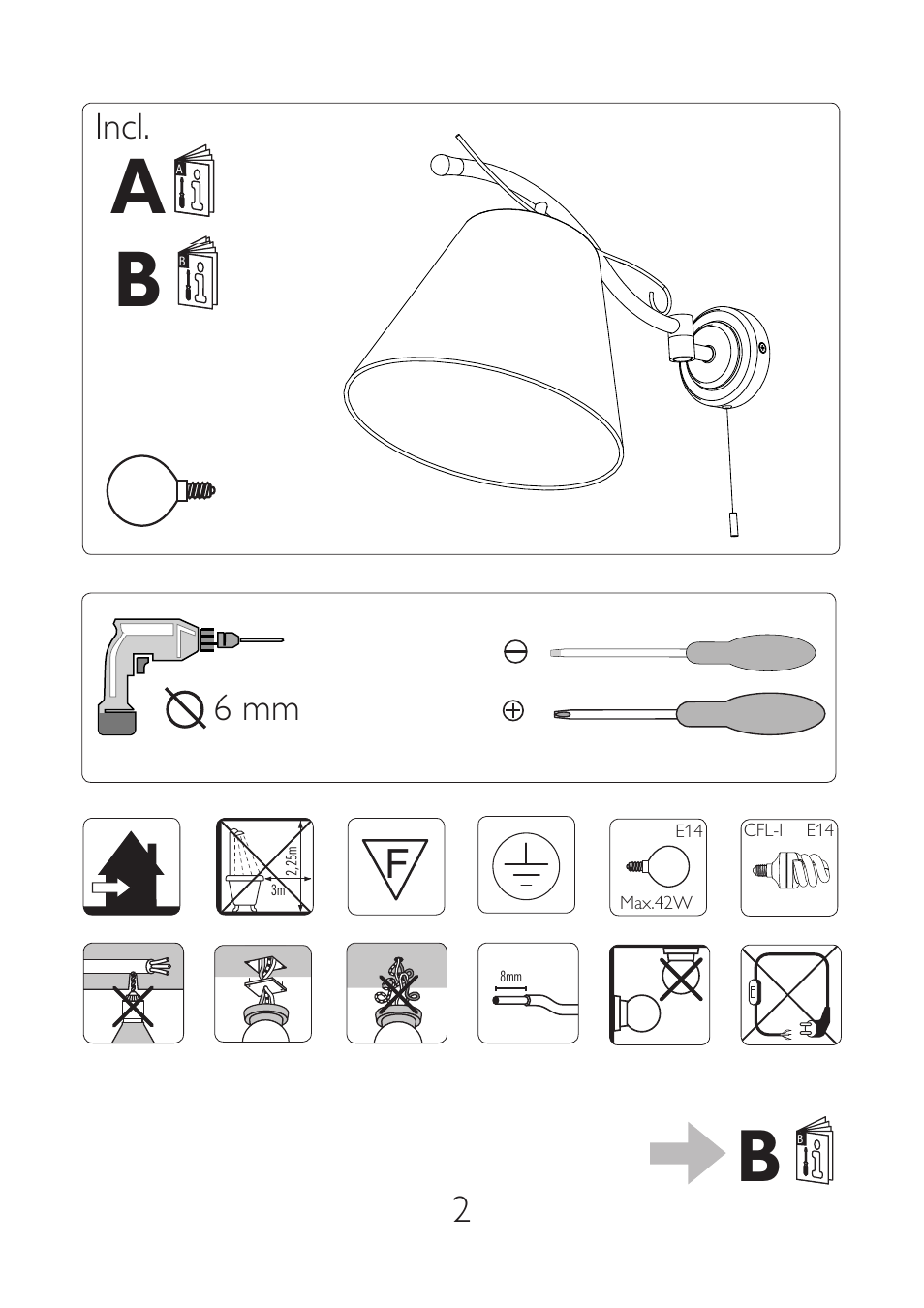 A i b é | Philips myLiving Wandleuchte User Manual | Page 2 / 8