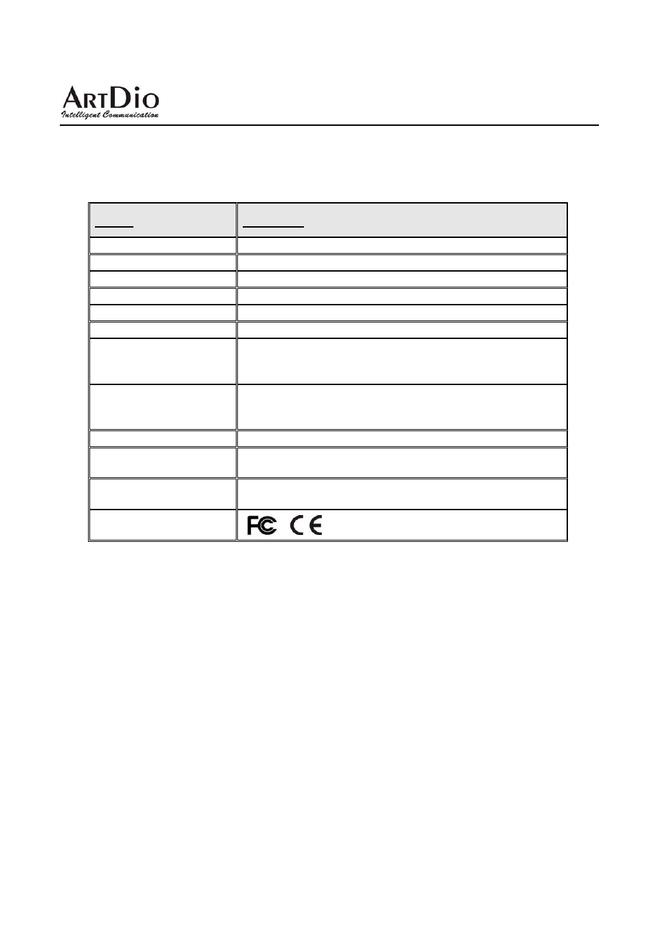 Hardware specification | ArtDio IPS-3101h User Manual | Page 7 / 25