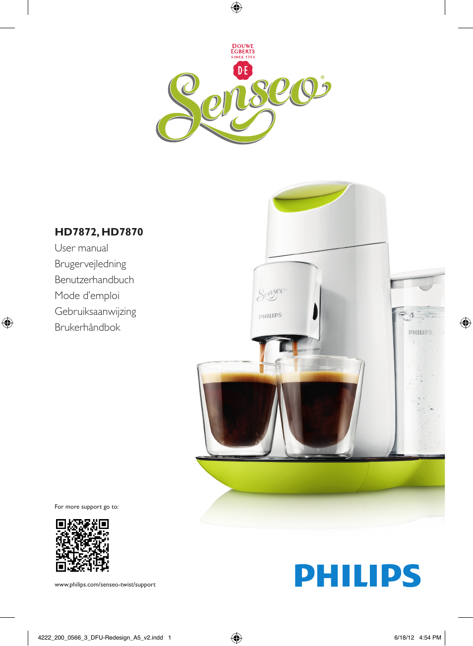 Philips SENSEO® Twist & Milk Kaffeepadmaschine User Manual | 123 pages