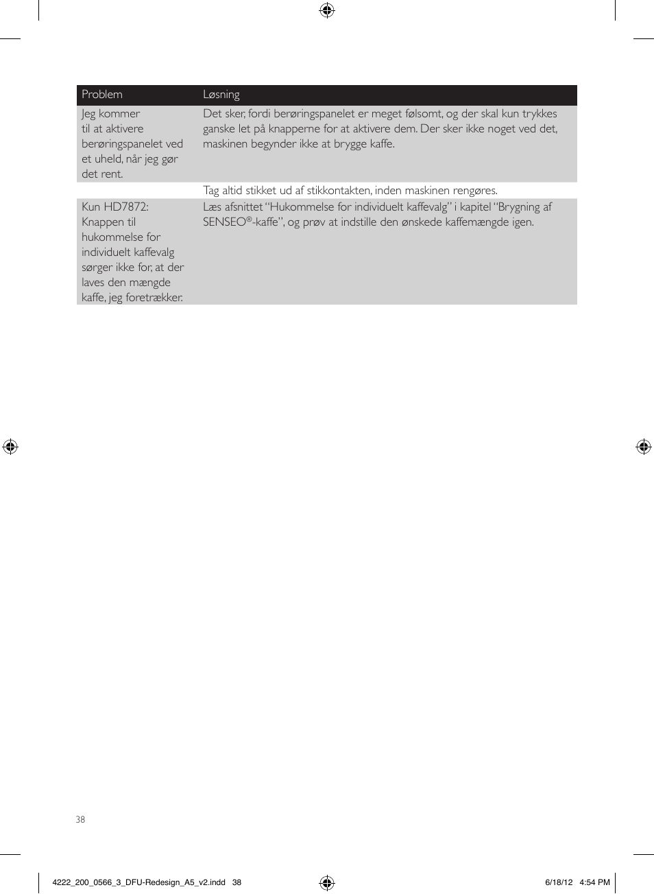 Philips SENSEO® Twist & Milk Kaffeepadmaschine User Manual | Page 38 / 123