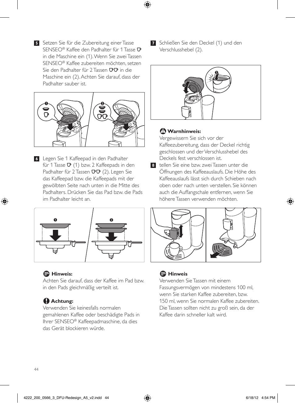 Philips SENSEO® Twist & Milk Kaffeepadmaschine User Manual | Page 44 / 123