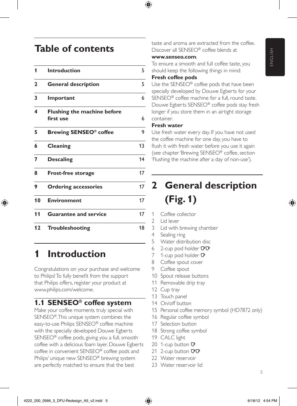Philips SENSEO® Twist & Milk Kaffeepadmaschine User Manual | Page 5 / 123