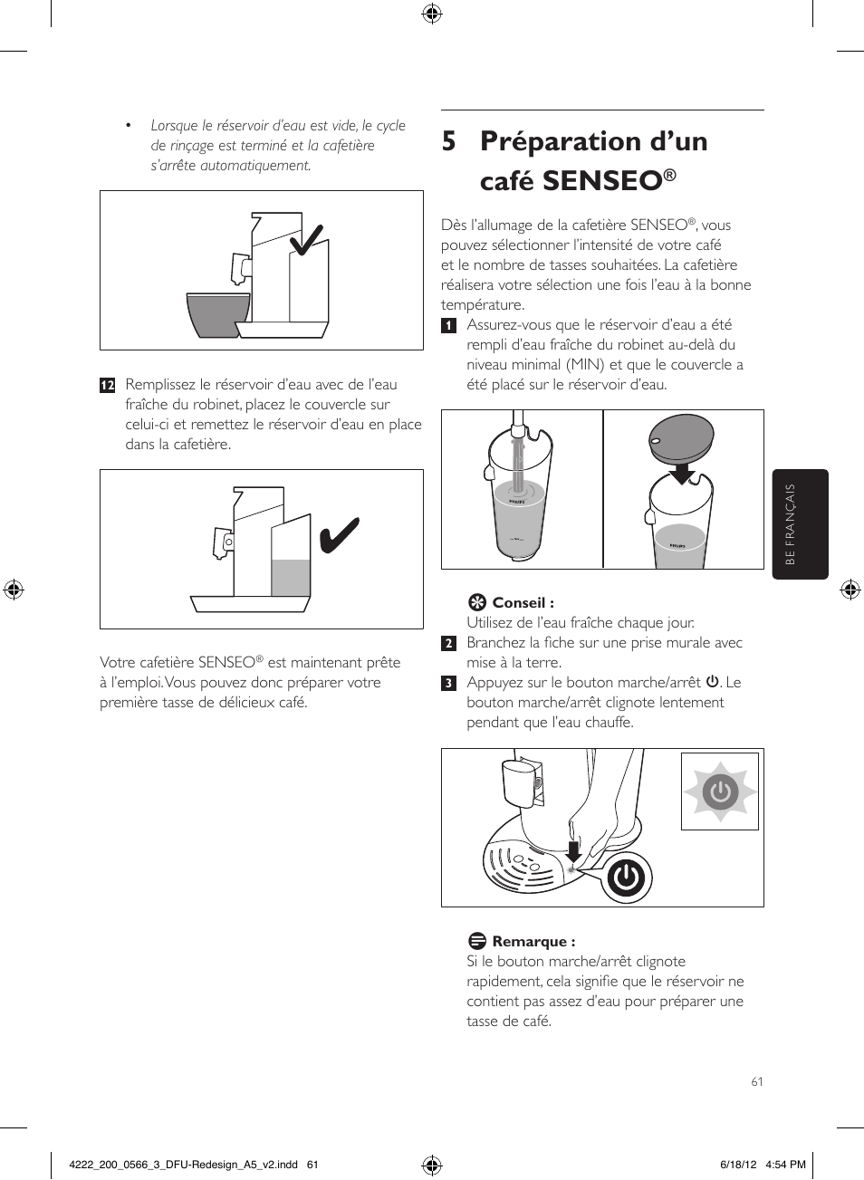 5 préparation d’un café senseo | Philips SENSEO® Twist & Milk Kaffeepadmaschine User Manual | Page 61 / 123