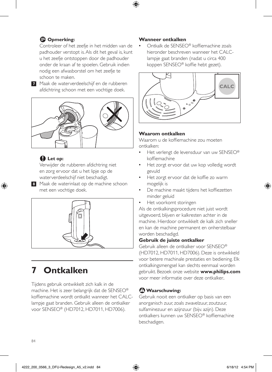 7 ontkalken | Philips SENSEO® Twist & Milk Kaffeepadmaschine User Manual | Page 84 / 123