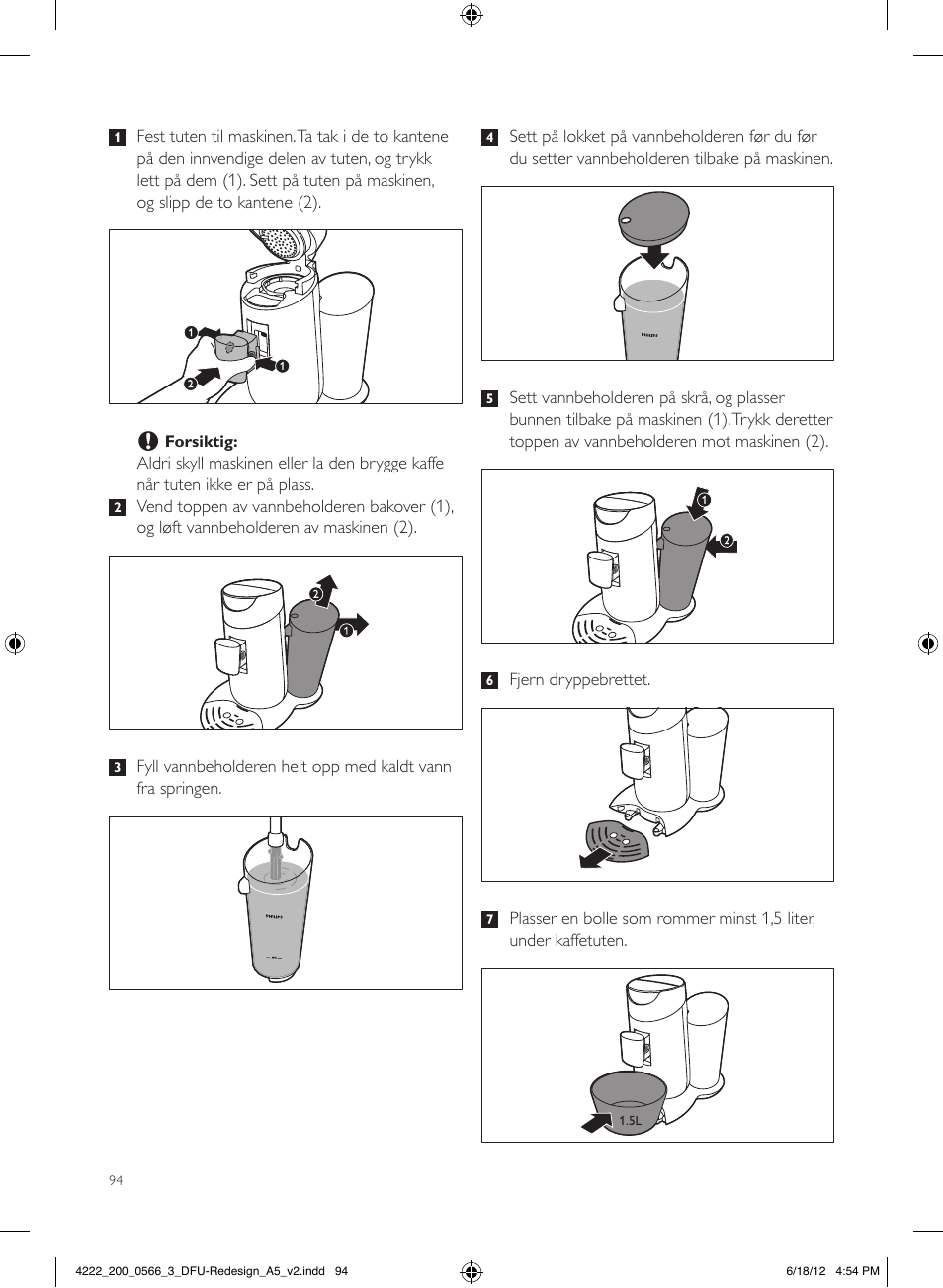 Philips SENSEO® Twist & Milk Kaffeepadmaschine User Manual | Page 94 / 123
