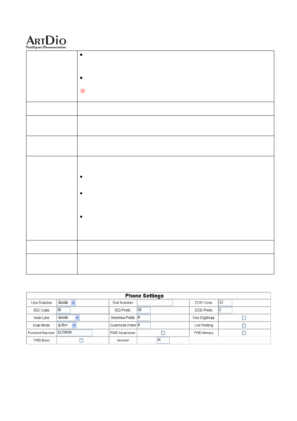 3 phone settings | ArtDio IPS-2101h User Manual | Page 16 / 26