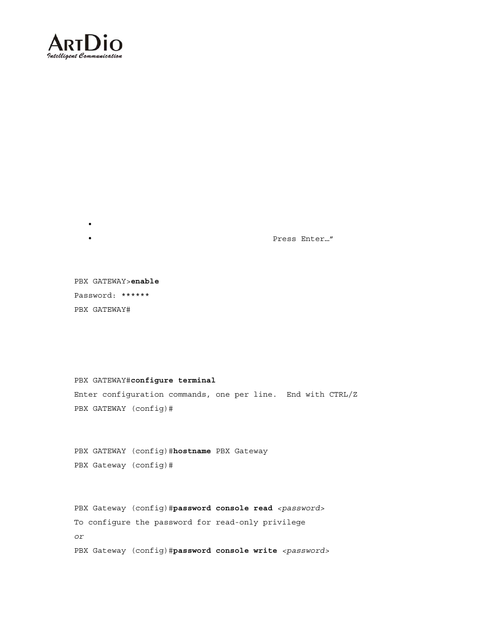 5 initial configuration of the gateway, 1 using the system console | ArtDio IPE 1000 User Manual | Page 22 / 91