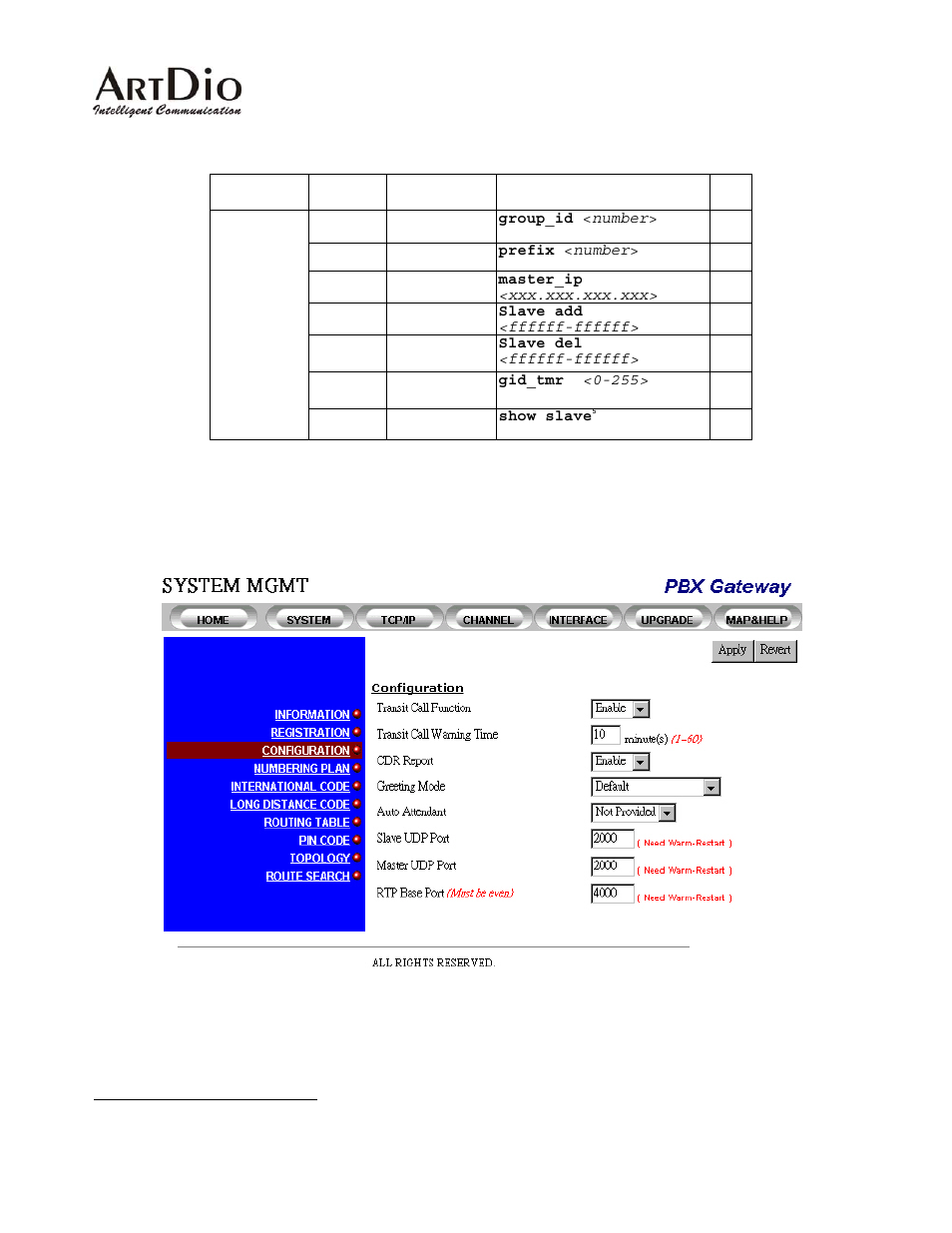 4 registration information- console interface, 5 configuration-web interface | ArtDio IPE 1000 User Manual | Page 42 / 91