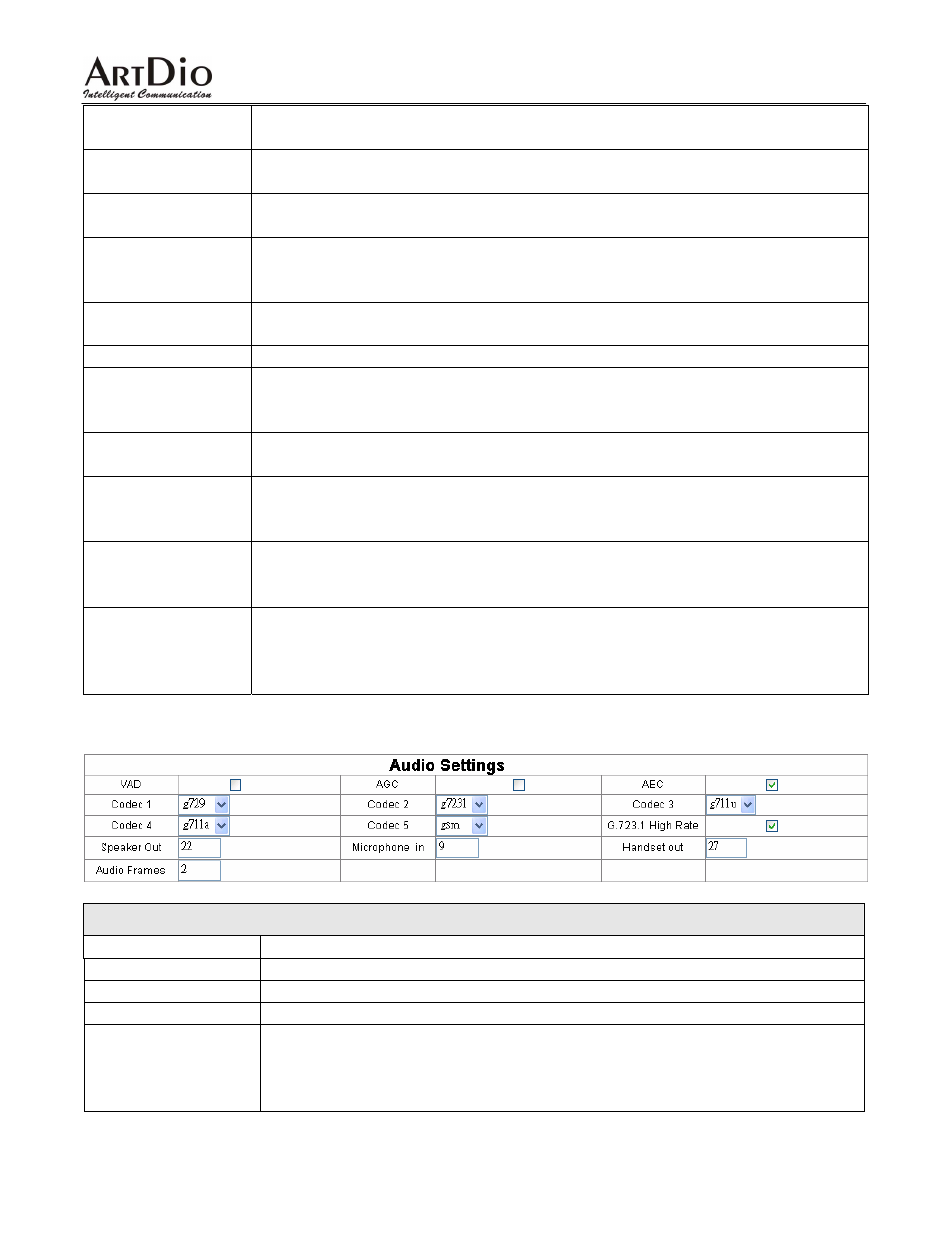 4 audio settings, Audio settings | ArtDio IPF-2000 User Manual | Page 21 / 36