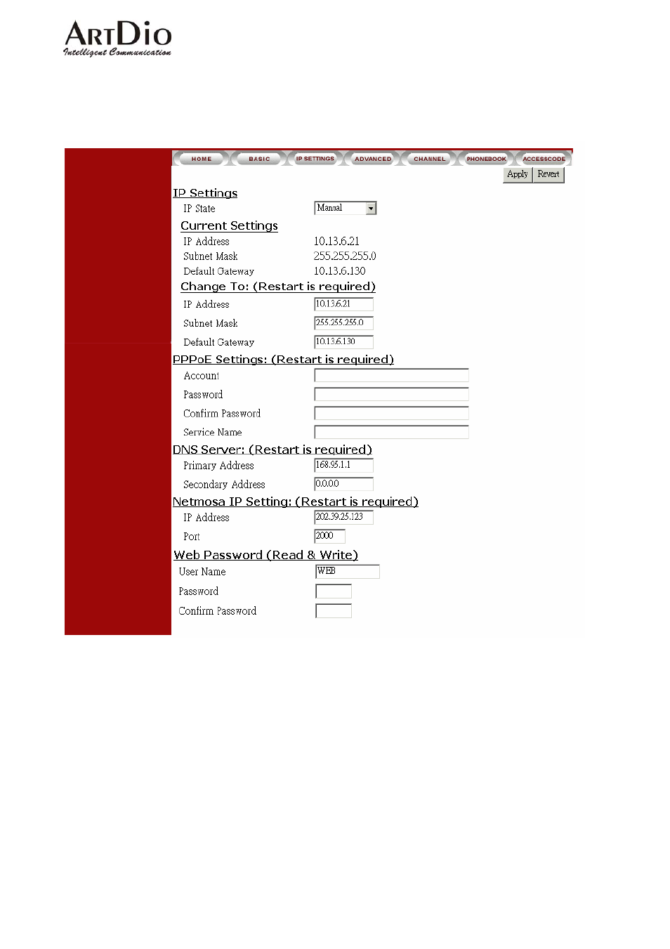 2 ipp setting ipn ip | ArtDio IPC 1000 Series User Manual | Page 64 / 67