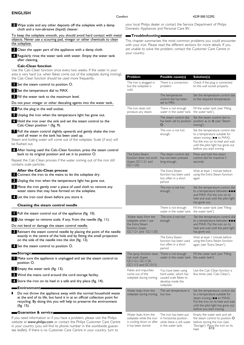 Philips Dampfbügeleisen User Manual | Page 3 / 12