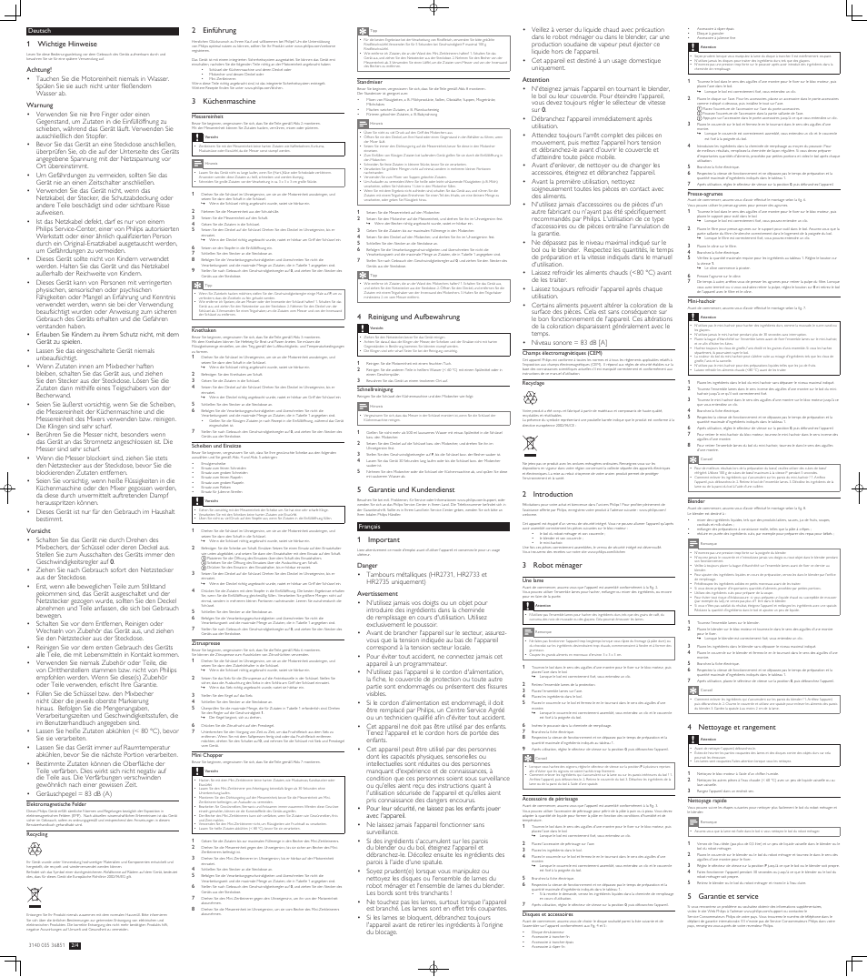 Philips Viva Collection Küchenmaschine User Manual | Page 3 / 8